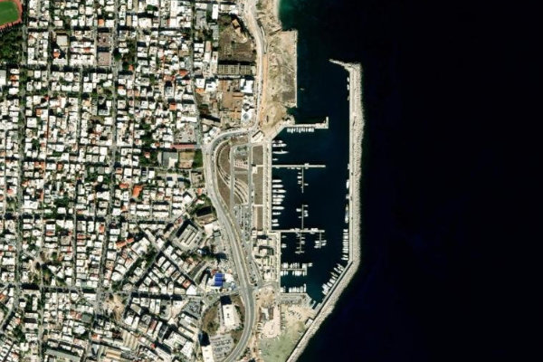 Acandia Harbor çevresinin uydu görüntüsü