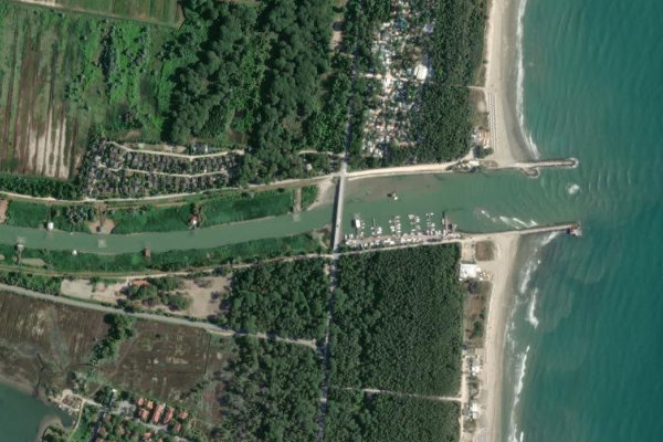 Imagem de satélite da zona de Fiume Lamone