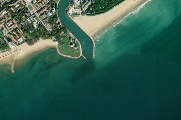 Imagem de satélite da zona de Fiume Sile