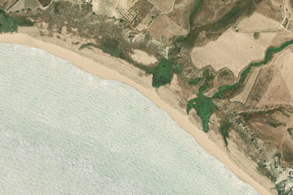Imagem de satélite da zona de Vallone dell'Eremita