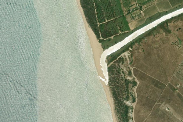 Imagem de satélite da zona de Fiume Platani