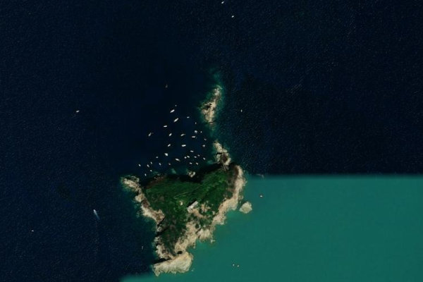 Imagem de satélite da zona de Rio · setor de costa mista