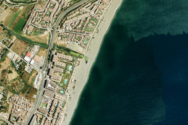 Imagem de satélite da zona de Río de Manilva