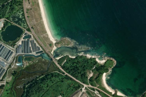 Imagem de satélite da zona de Río de Lago