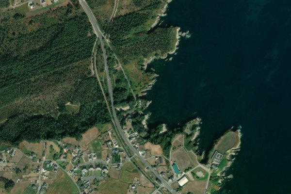 Imagem de satélite da zona de Rego Real