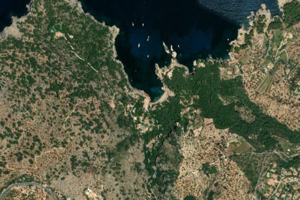 Imagem de satélite da zona de torrent Major