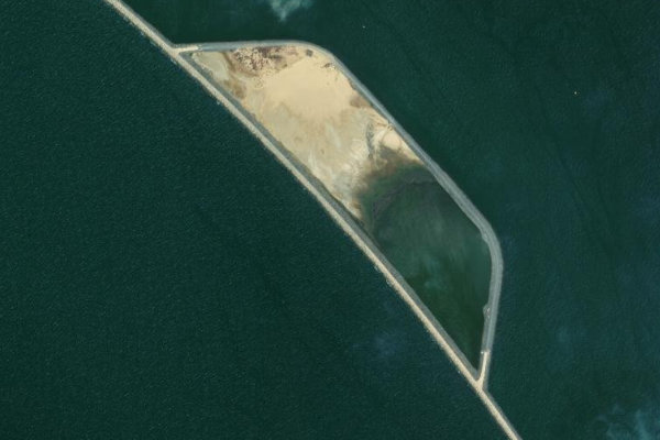Imagem de satélite da zona de Huelva · setor de lagoa