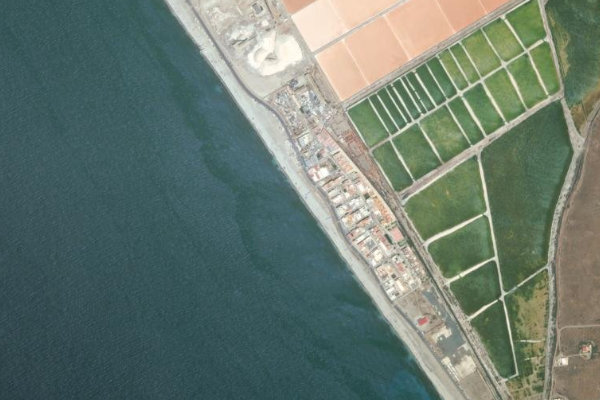 Imagem de satélite da zona de Almería · setor de boca de canal
