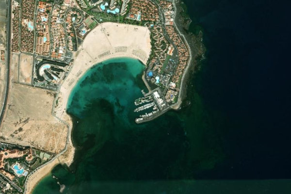 Imagem de satélite da zona de Puerto Castillo