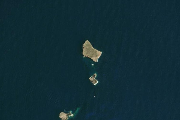 Imagem de satélite da zona de Palma · setor de falésia rochosa