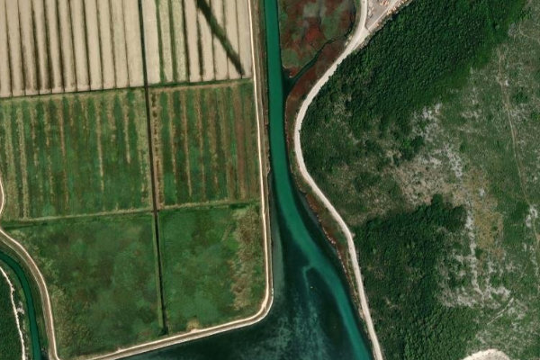 Imagem de satélite da zona de Bršic