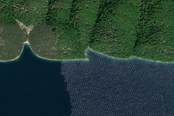 Imagem de satélite da zona de Bogomolje