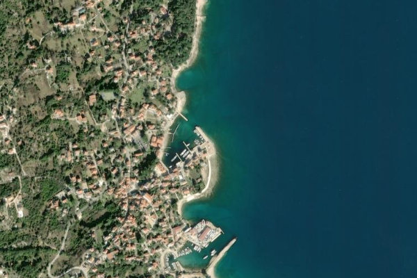 Imagem de satélite da zona de Rt Ogradina