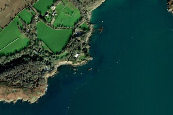 Imagem de satélite da zona de Pointe du Dellec
