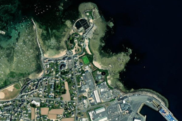 Imagem de satélite da zona de Pointe de Bloscon