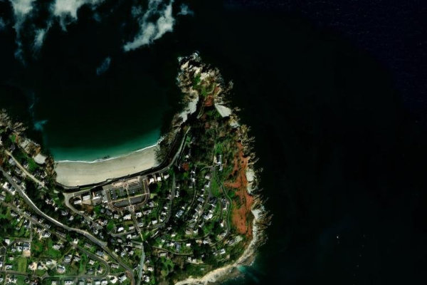 Imagem de satélite da zona de Pointe du Château