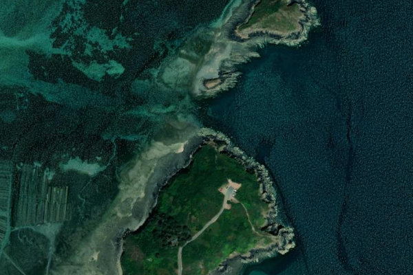 Imagem de satélite da zona de Pointe de Bilfot