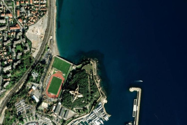 Imagem de satélite da zona de Pointe Belaye