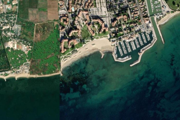 Imagem de satélite da zona de plage Miramar