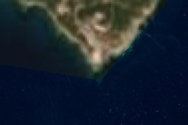 Imagem de satélite da zona de Pointe du Rascas