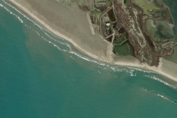 Imagem de satélite da zona de Phare de Beauduc