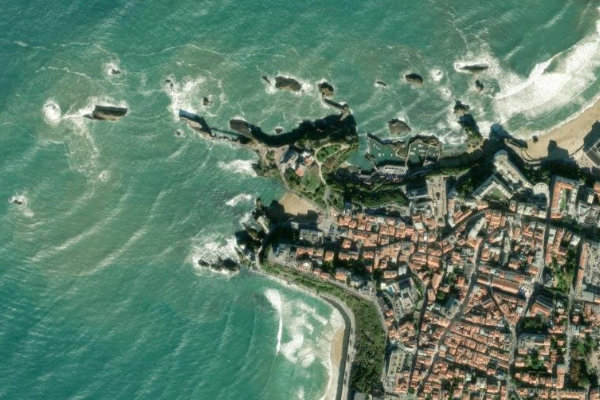 Imagem de satélite da zona de la Pantoufle