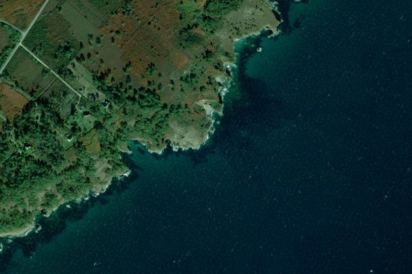 Imagem de satélite da zona de Pointe du Dolmen
