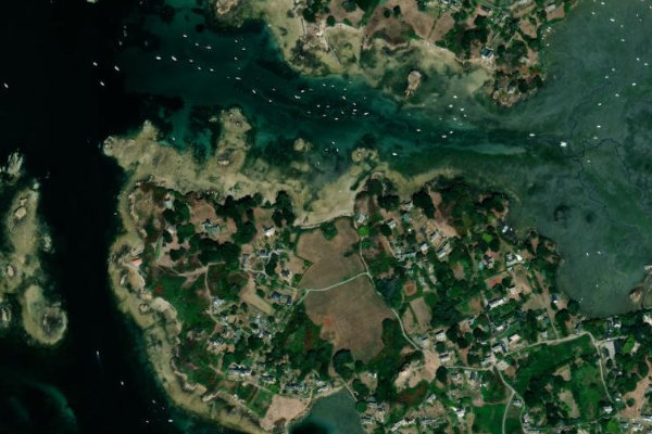 Imagem de satélite da zona de Pors Ar Men