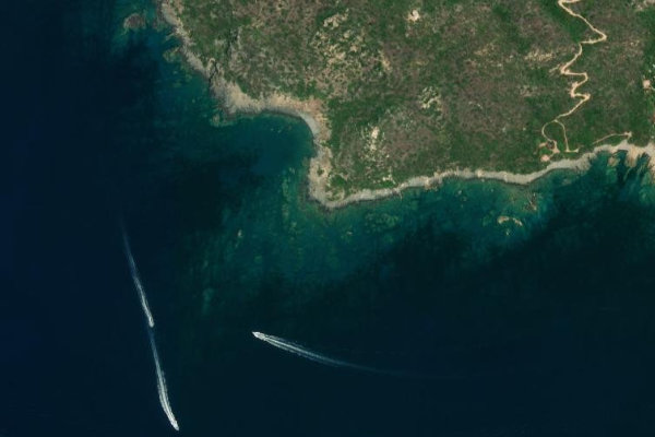 Imagem de satélite da zona de a punta di cala di Cigliu