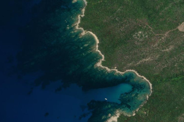 Imagem de satélite da zona de a punta di l'Arghjaronu