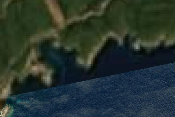 Imagem de satélite da zona de Pointe du Titan