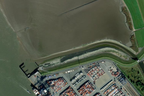 Imagem de satélite da zona de Weddewarden