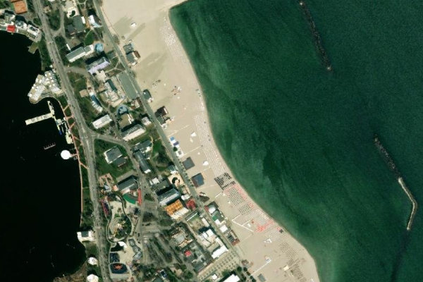 Imagem de satélite da zona de White Beach