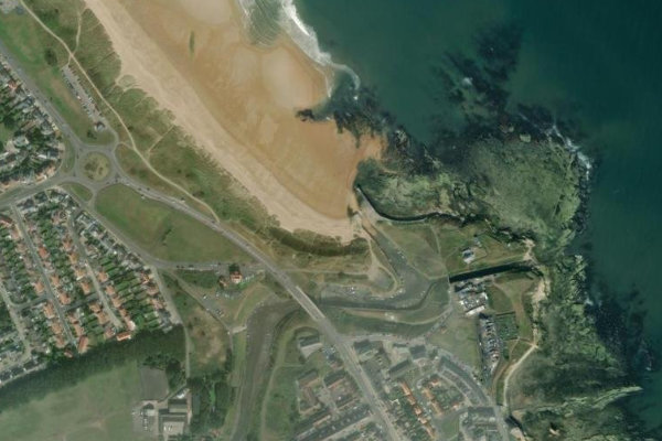 Imagem de satélite da zona de Sandy Island