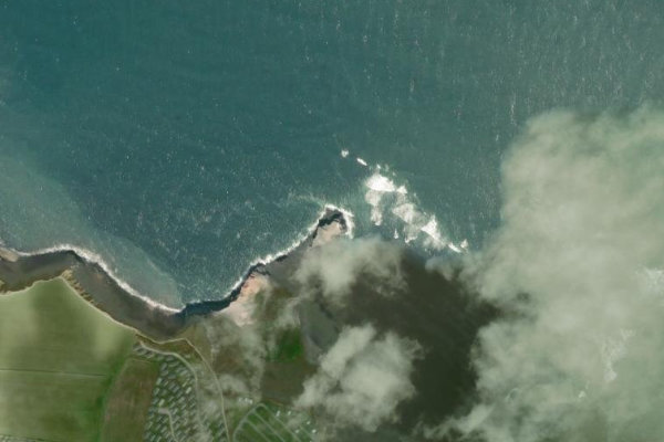 Imagem de satélite da zona de Saltwick Nab