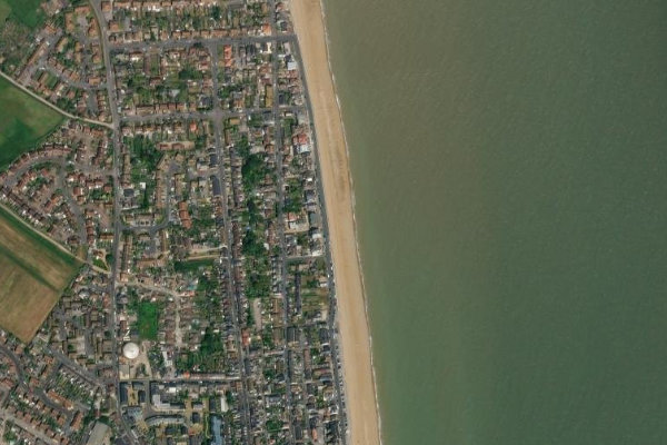 Imagem de satélite da zona de Deal Beach