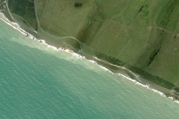 Imagem de satélite da zona de Short Brow