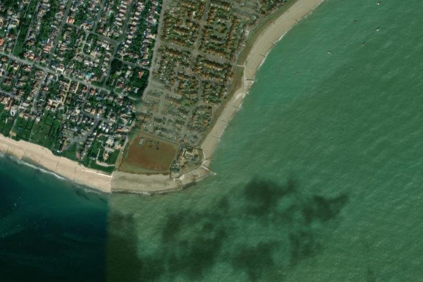 Imagem de satélite da zona de Selsey Bill