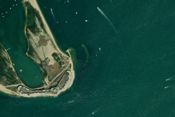 Imagem de satélite da zona de Hurst Point