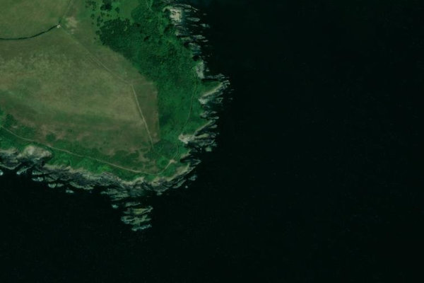 Imagem de satélite da zona de Bridge Rocks