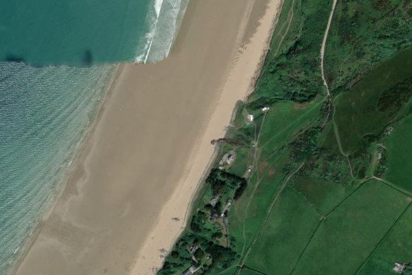 Imagem de satélite da zona de Black Rock (North Devon)
