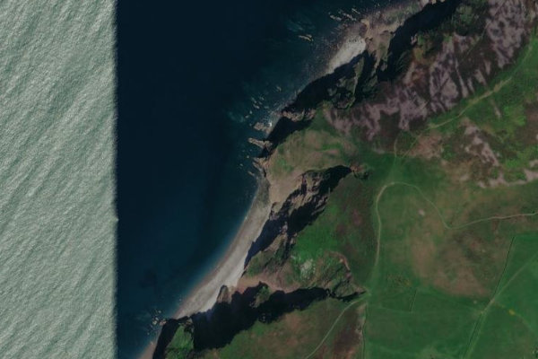 Imagem de satélite da zona de Coddow Slip