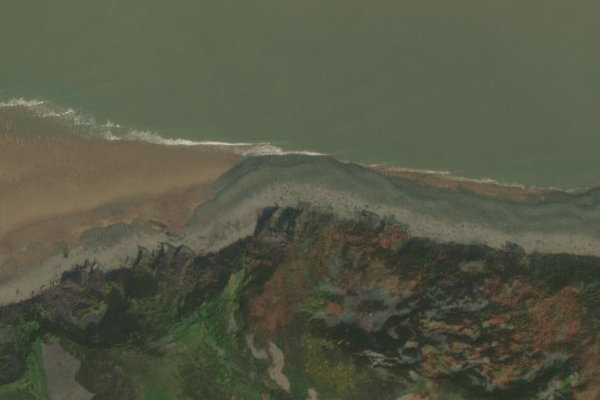 Imagem de satélite da zona de Minehead Bluff