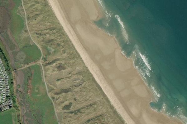 Imagem de satélite da zona de Warkworth Beach