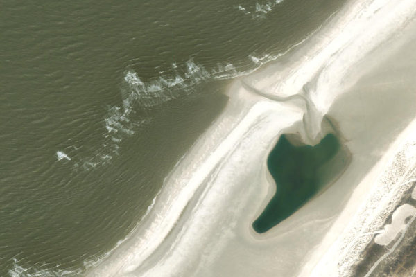 Imagem de satélite da zona de Zandmotor
