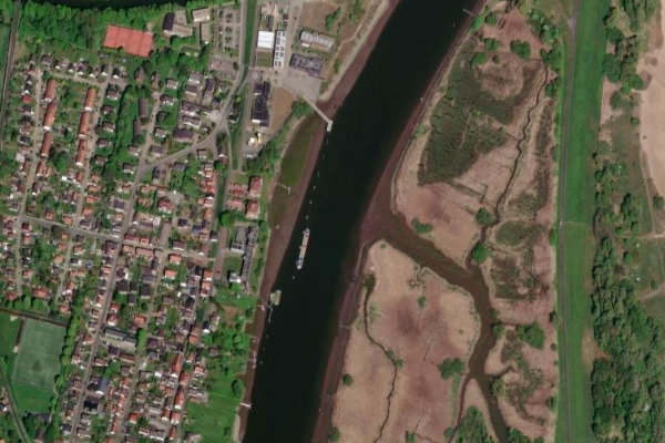 Imagem de satélite da zona de Hunte (Elsfleth)