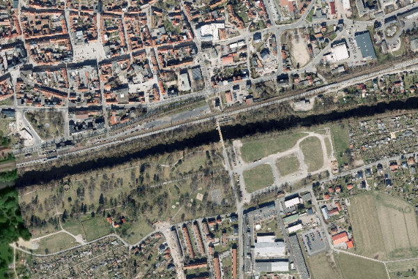 Imagem de satélite da zona de Saale (Rudolstadt)