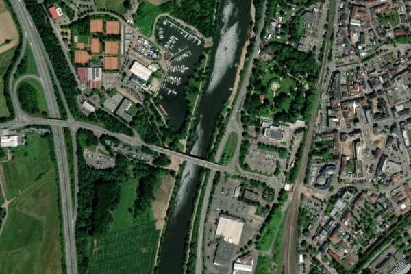 Imagem de satélite da zona de Saar (Merzig)