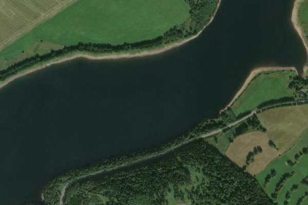Imagem de satélite da zona de Talsperre Rauschenbach