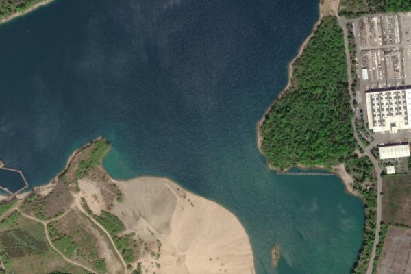 Imagem de satélite da zona de Kiesgrube Zeithain